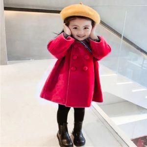 Janie and Jack Red Wool Blend Pea Coat Size 12 to 24 Months